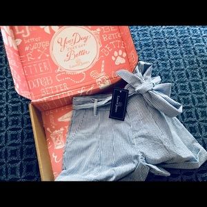 Lauren James Blue Seersucker Bow Shorts